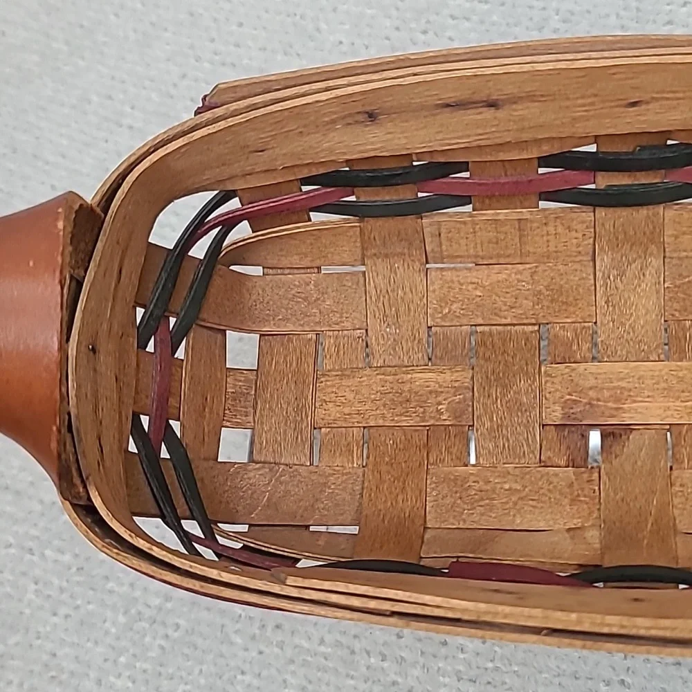 Gerald Henn Handmade Vintage 1995 “Workshop” Basket with Leather Strap Handles